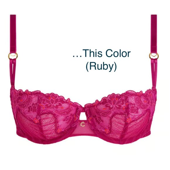 Beautiful Chantelle bra 34DDD (UK 34E) - color Ruby 💖 - Picture 6 of 7